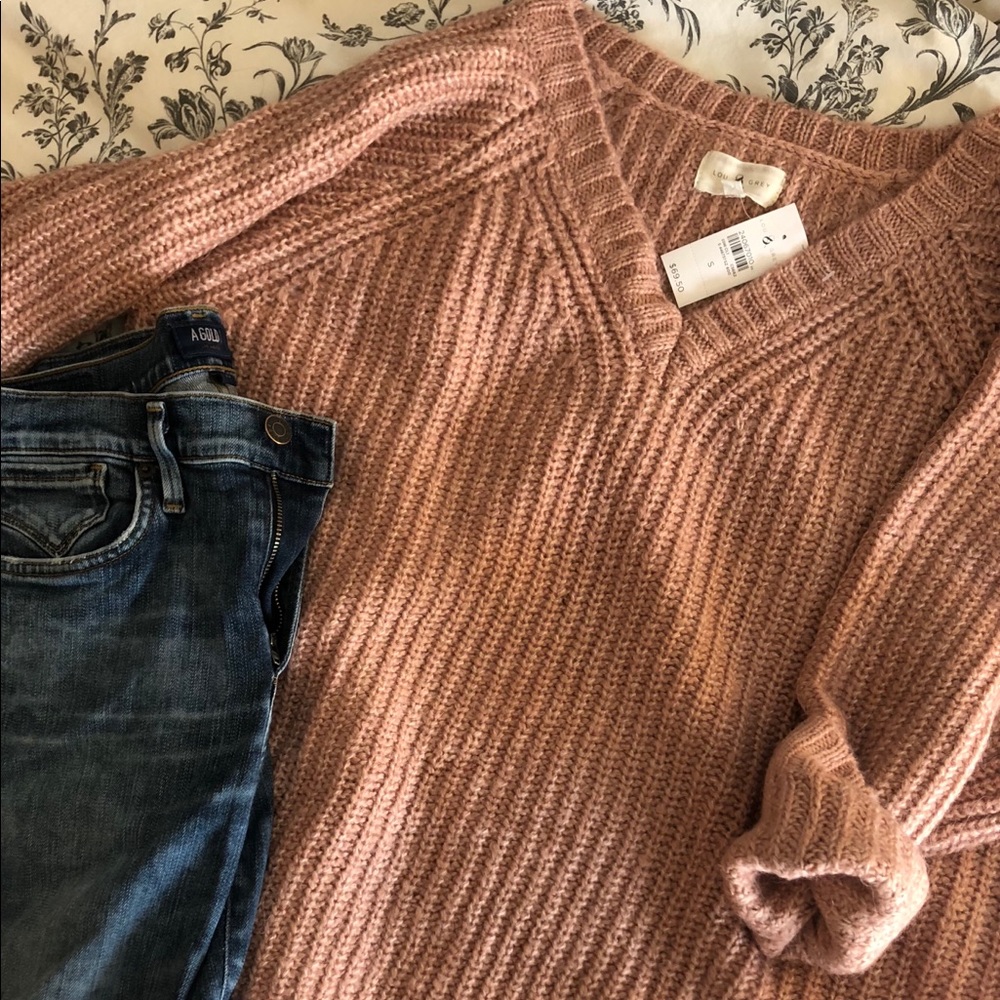 Lou & Grey Oversized Pink Sweater